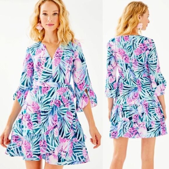 LILLY PULITZER LAEDA STRETCH DRESS NWOT SIZE XXS preppy cruise resort boho - Picture 2 of 9